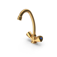 Golden Basin Mixer With Pop Up Waste PNG & PSD Images