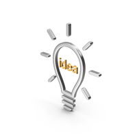 Metal Idea Bulb Icon PNG & PSD Images