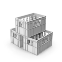 Monochrome Plastic Bottle Crates With Beer Bottles PNG & PSD Images