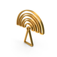 Gold Signal Tower Outline Icon PNG & PSD Images