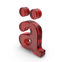 Red Glass German Lowercase Ä (E) PNG & PSD Images
