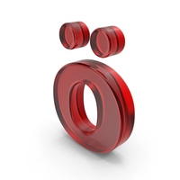 Red Glass German Lowercase Ö (O) PNG & PSD Images