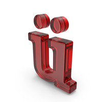 Red Glass German Lowercase Ü (U) PNG & PSD Images