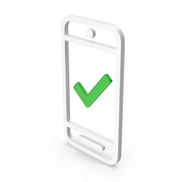 Phone With Check Mark Symbol PNG & PSD Images