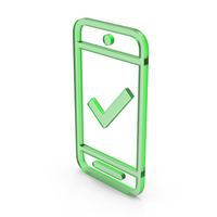Glass Phone With Check Mark Symbol PNG & PSD Images
