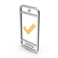 Metal Phone With Check Mark Symbol PNG & PSD Images