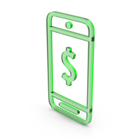 Glass Phone With Dollar Symbol PNG & PSD Images