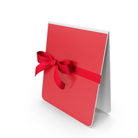 Red Postcard With Bow PNG & PSD Images
