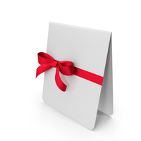 White Postcard With Bow PNG & PSD Images