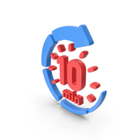 Blue And Red 10 Minutes Countdown Icon PNG & PSD Images