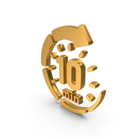 Gold 10 Minutes Countdown Icon PNG & PSD Images