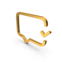 Gold Checked Speech Bubble Icon PNG & PSD Images