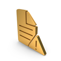 Gold File Error Icon PNG & PSD Images