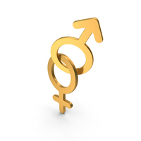 Gold Hetero Gender Icon PNG & PSD Images