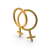 Gold Lesbian Gender Icon PNG & PSD Images