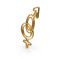 Out Line Gender Icon Gold PNG & PSD Images