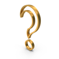 Gold Question Mark Outline Symbol PNG & PSD Images