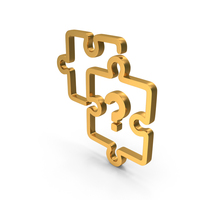 Gold Unsolved Puzzle With Question Mark Outline Icon PNG & PSD Images