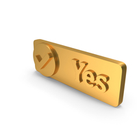 Gold Board With Yes & Check Mark Symbol PNG & PSD Images