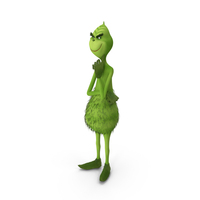Christmas Cartoon Character Grinch With Fur PNG & PSD Images