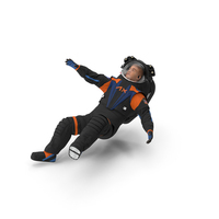 NASA Spacesuit Axiom on Astronaut Falling Pose Fur PNG & PSD Images