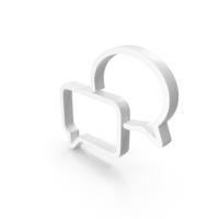 Chat Bubble Icon White PNG & PSD Images