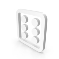 White Six Points Dice Icon PNG & PSD Images