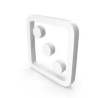 White Dice With Three Dots Icon PNG & PSD Images