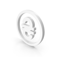 White Ukrainian Hryvnia Currency Icon PNG & PSD Images