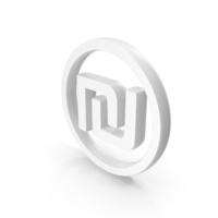White Israeli Shekel Currency Icon PNG & PSD Images