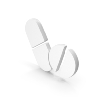 White Medical Pill Icon PNG & PSD Images
