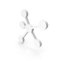 White Molecular Silhouette Structure Icon PNG & PSD Images