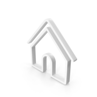 Out Line Home Icon White PNG & PSD Images
