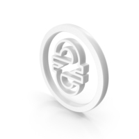 White Ukrainian Hryvnia Currency Outline Icon PNG & PSD Images