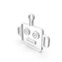 White Robot Outline Icon PNG & PSD Images