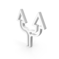 White One Way To Two Way Arrows Outline Icon PNG & PSD Images
