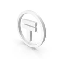 White Kazakhstani Tenge Currency Icon PNG & PSD Images