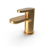Berrow Single Handle Basin Faucet Golden PNG & PSD Images