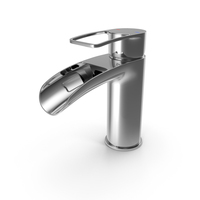 Olmeto Waterfall Effect Chrome Basin Mixer PNG & PSD Images