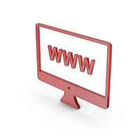 Glass Computer With WWW Symbol PNG & PSD Images