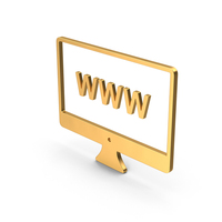 Computer WWW Metal Gold PNG & PSD Images