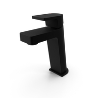 Alata Chrome Basin Mixer Matt Black PNG & PSD Images