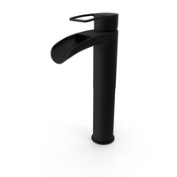 Olmeto Waterfall Effect High Chrome Basin Mixer Black Matt PNG & PSD Images
