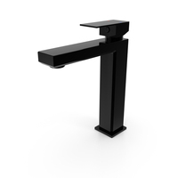 Solaro High Square Basin Mixer Black PNG & PSD Images