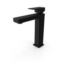 Solaro High Square Basin Mixer Black Matt PNG & PSD Images