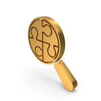 Puzzle In Magnifying Glass Symbol PNG & PSD Images