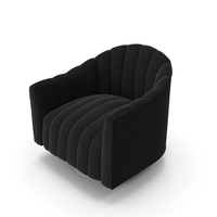 Tufted Velvet Swivel Barrel Chair Black PNG & PSD Images