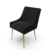 Upholstered Side Chair Velvet Black PNG & PSD Images