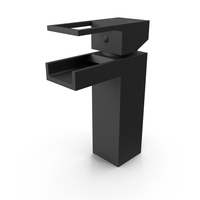 Handa Waterfall Effect Chrome Basin Mixer Black Matt PNG & PSD Images