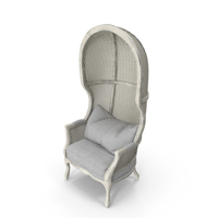 French Country Rattan Vintage Chair White PNG & PSD Images
